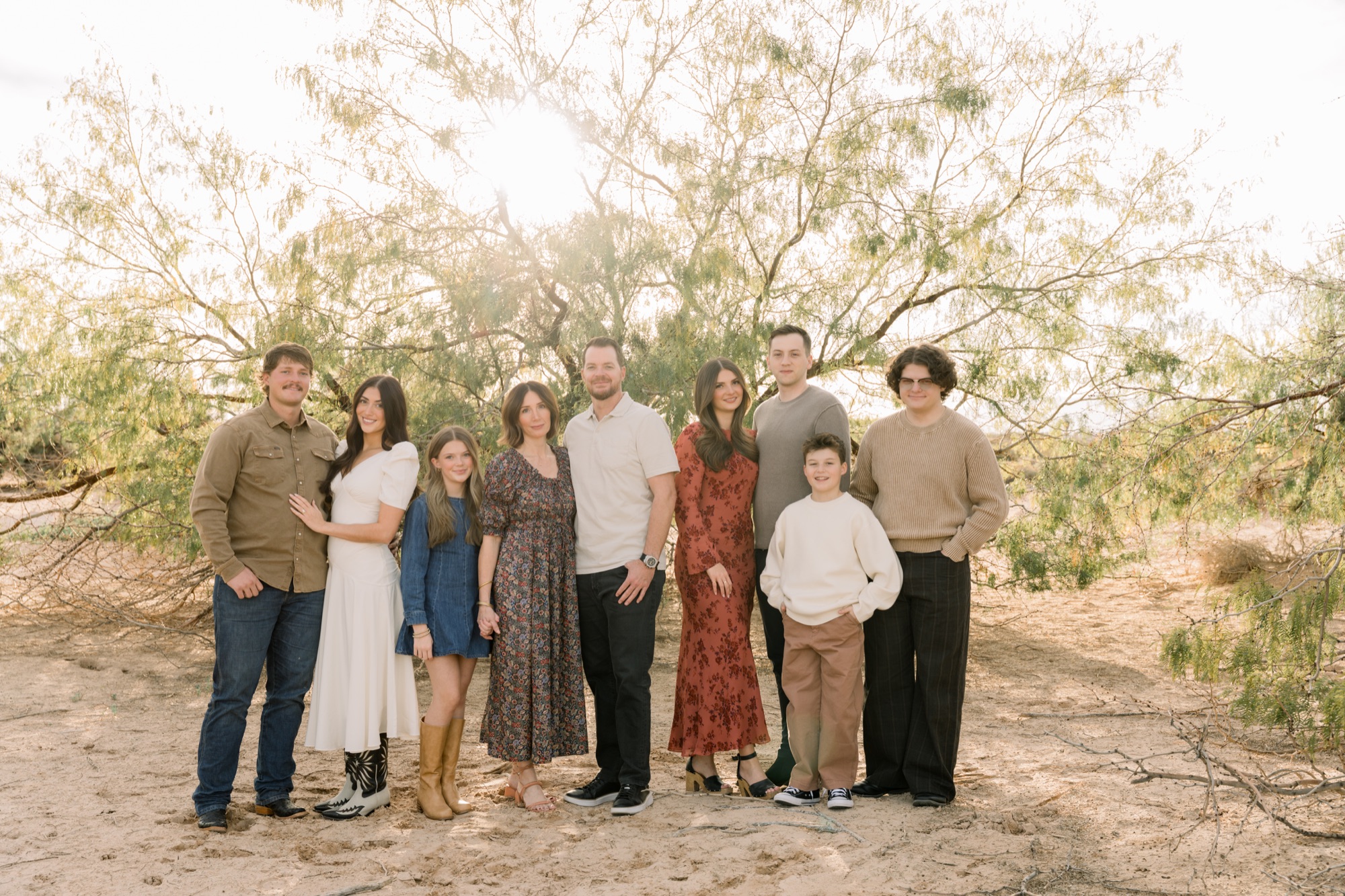 Family in desert golden light, Jennie Slade Photography